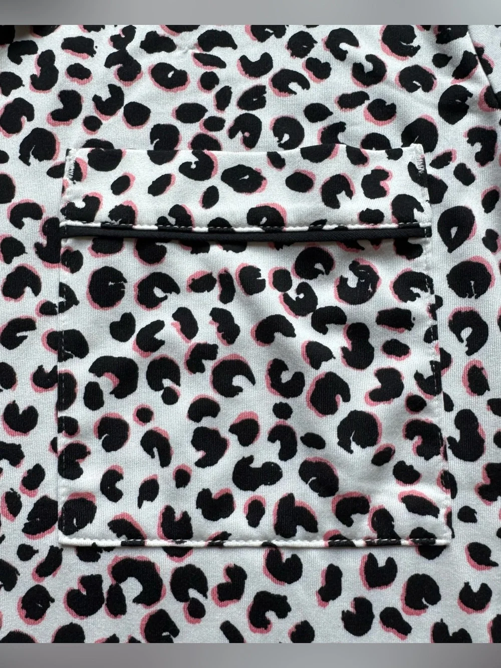 Kate Spade New York Pajama Top S Collared Button Down Leopard Animal Print NWOT